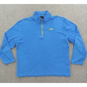 The North Face Jacket Mens Extra Large Blue 1/4 Zip Fly Mock Neck Long Sleeve